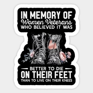 Women Veteran Memory T Shirt, Veteran Shirts, Gifts Ideas For Veteran Day Sticker